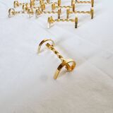 12 Vintage Cutlery Holders or Knife Holders in Gold Metal