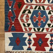 Ancient Turkish Kilim rug handwoven – geometric patterns 98x96 cm