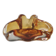 Murano ashtray/pocket tray free organic floral shape. amber tones. dim 17 x 14 cm
