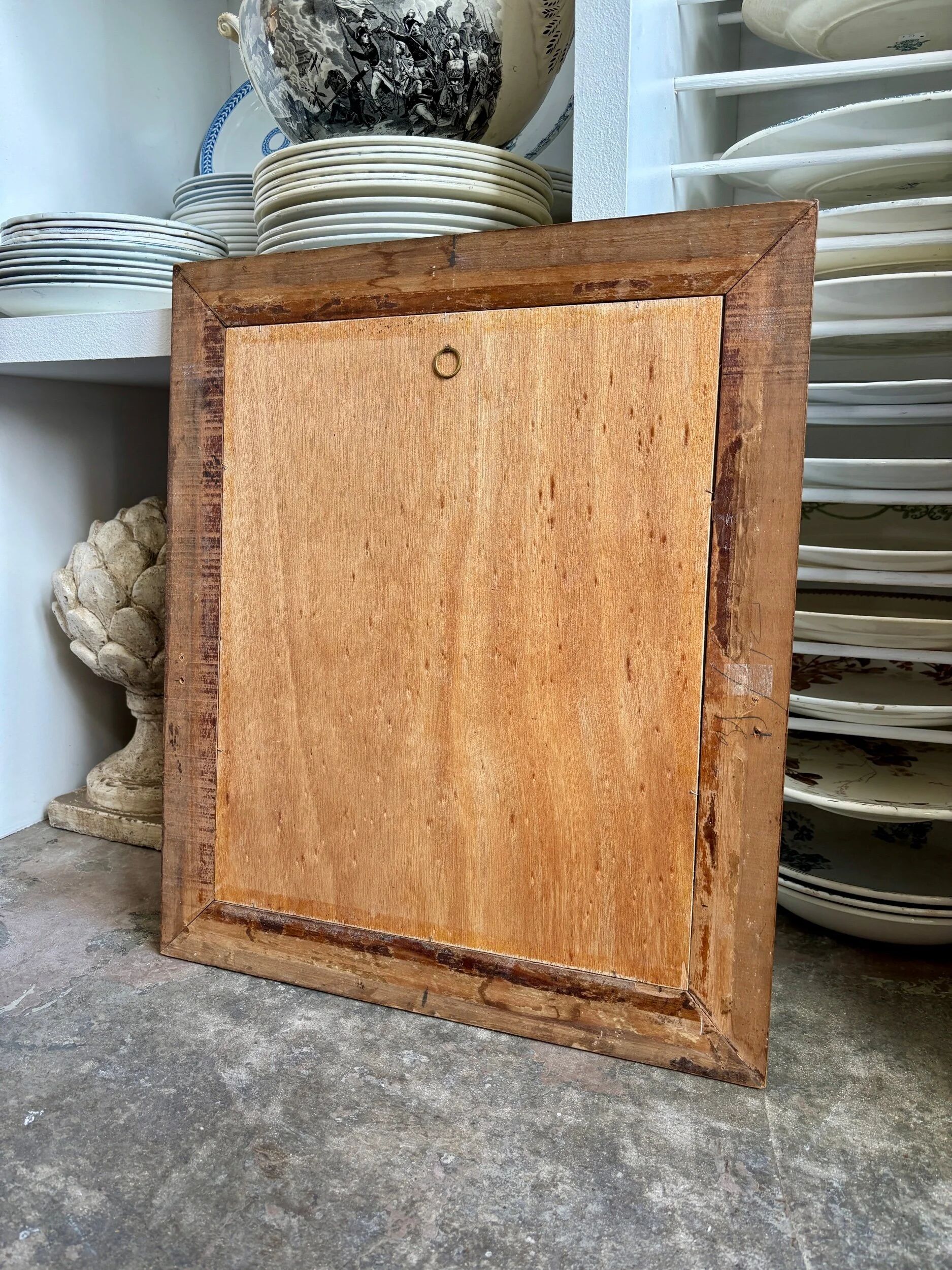 Moulded wooden mirror 52 x 45 cm