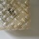 Wall light ceiling light square glass braid amber gold 1970 1980 seventies eighties