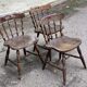 3 18th century western chairs in curved solid wood
