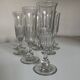 Set of 9 Louis Philippe tulip champagne flutes with flat sides mid 19th
