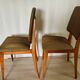 Pair of vintage chairs, in wood & green fabricpair of vintage chairs, in