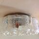 Round ceiling lamp in bubbled glass vintage 60s-70s