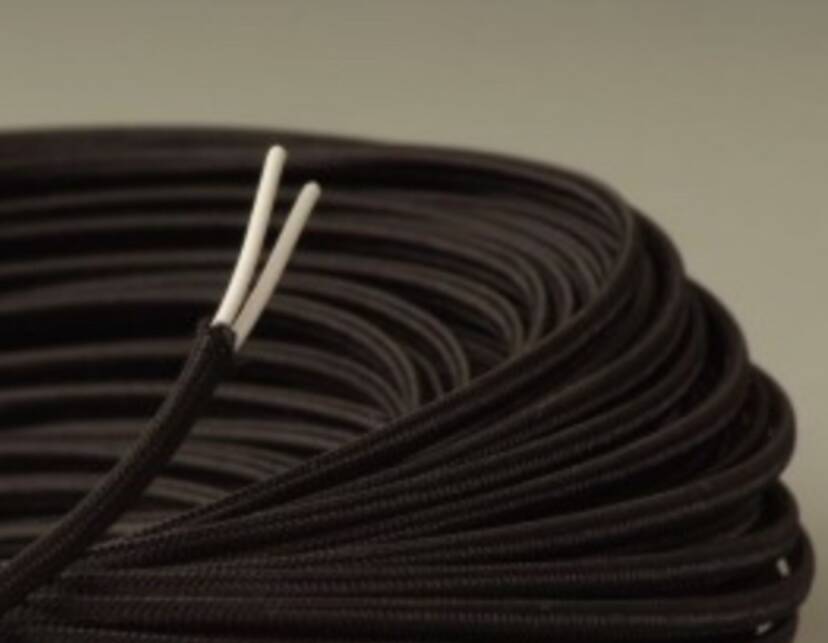 Lampe céramique, câble 2 M tissu neuf, abat-jour coton