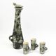 Carafe and its 3 liqueur glasses in glazed ceramic by Jacques Blin