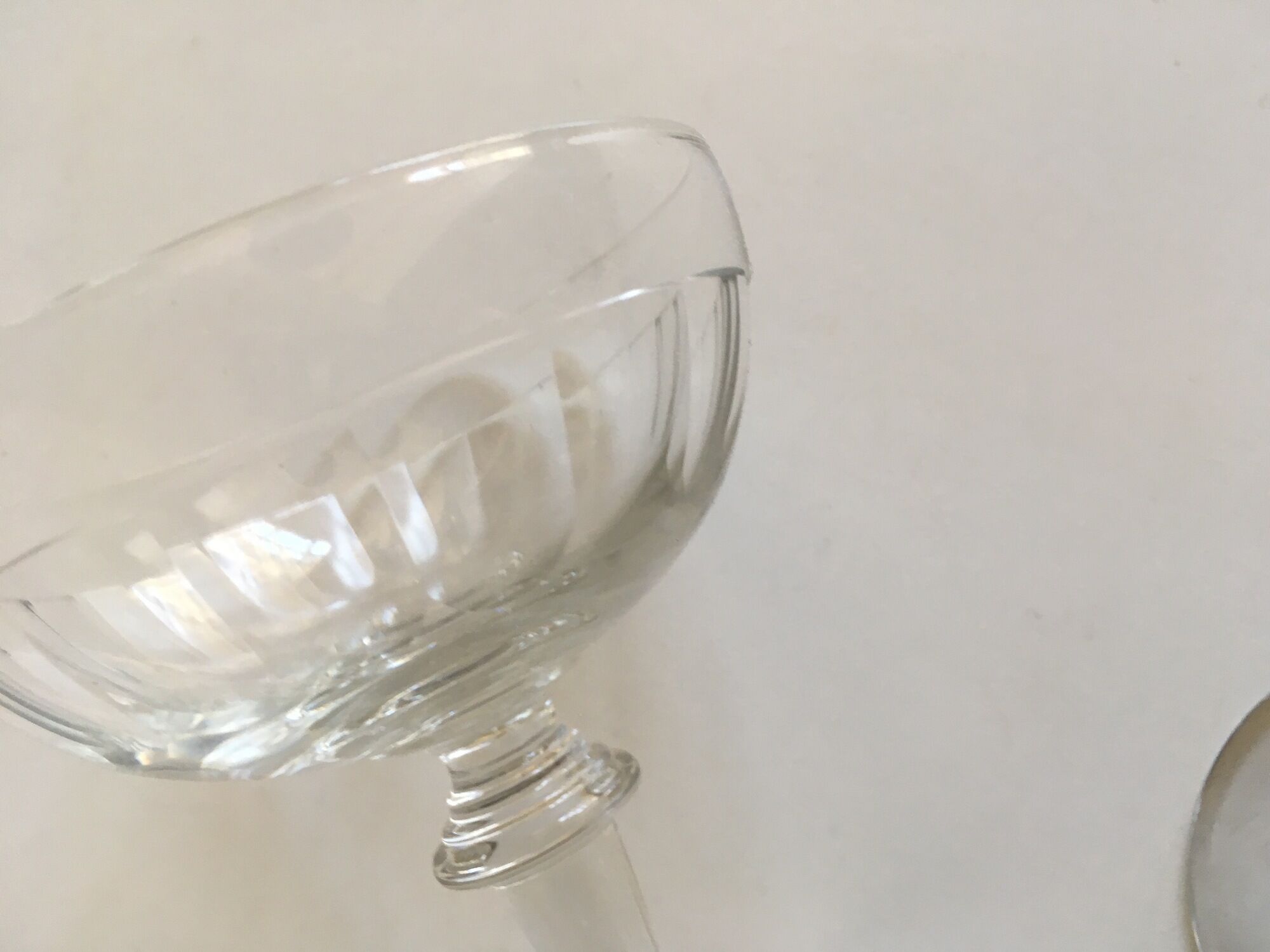 Série de 10 coupes à champagne à côtes plates fin 19e