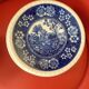 Set of 4 blue cups with saucers