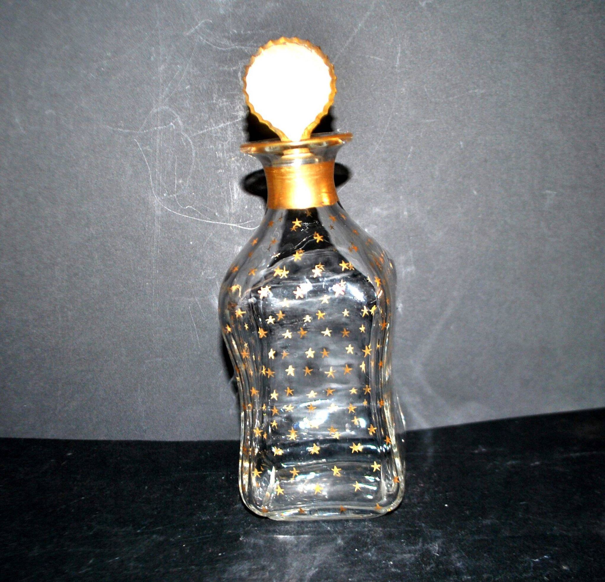 Baccarat liqueur carafe napoléon iii gold crystal star constellation