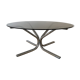 Table basse ronde en verre fumée