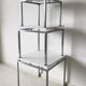 White mid-century modern nesting tables, modernist design, 1960s