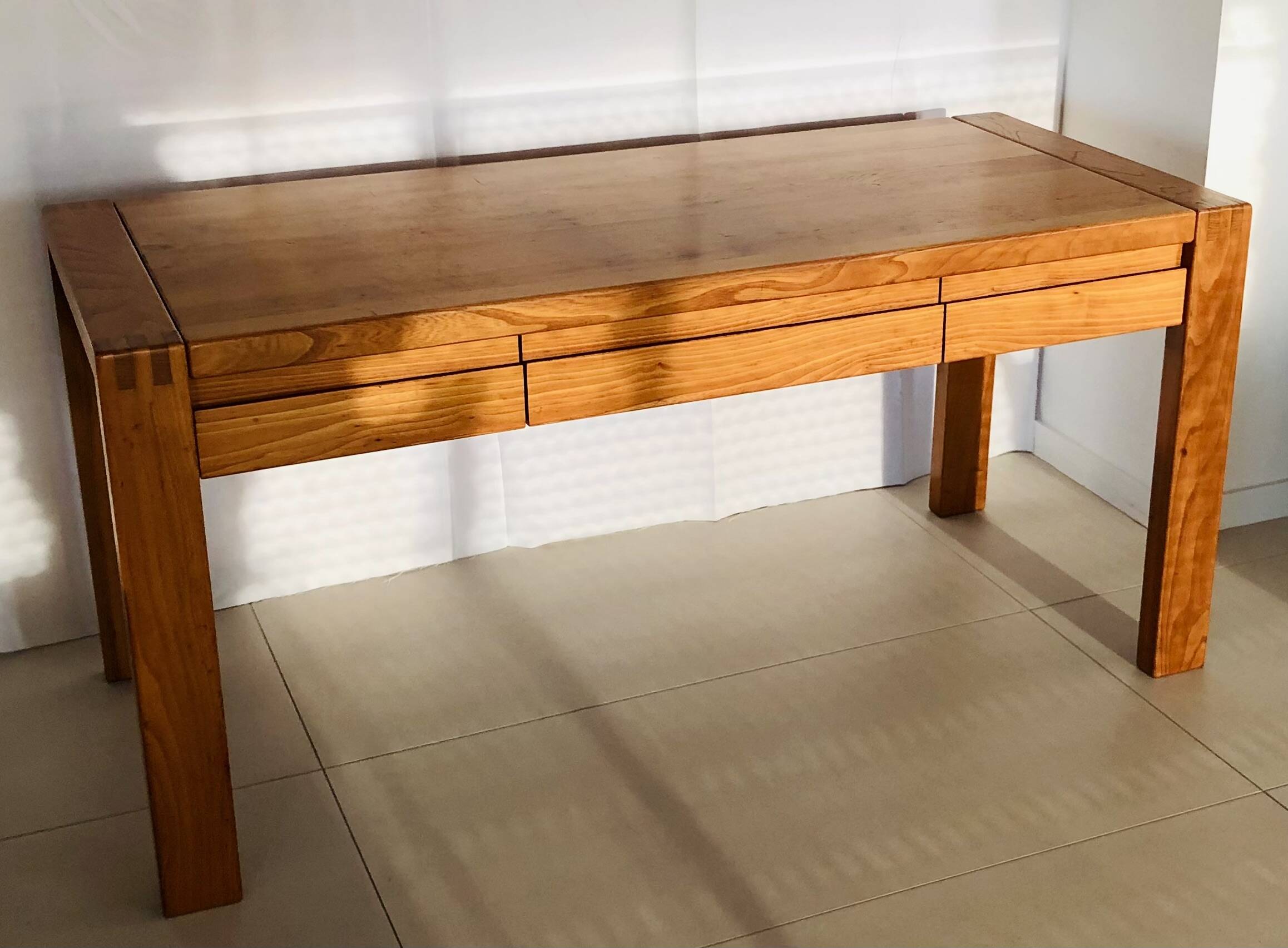 Solid elm desk Maison Renew, France 1980s