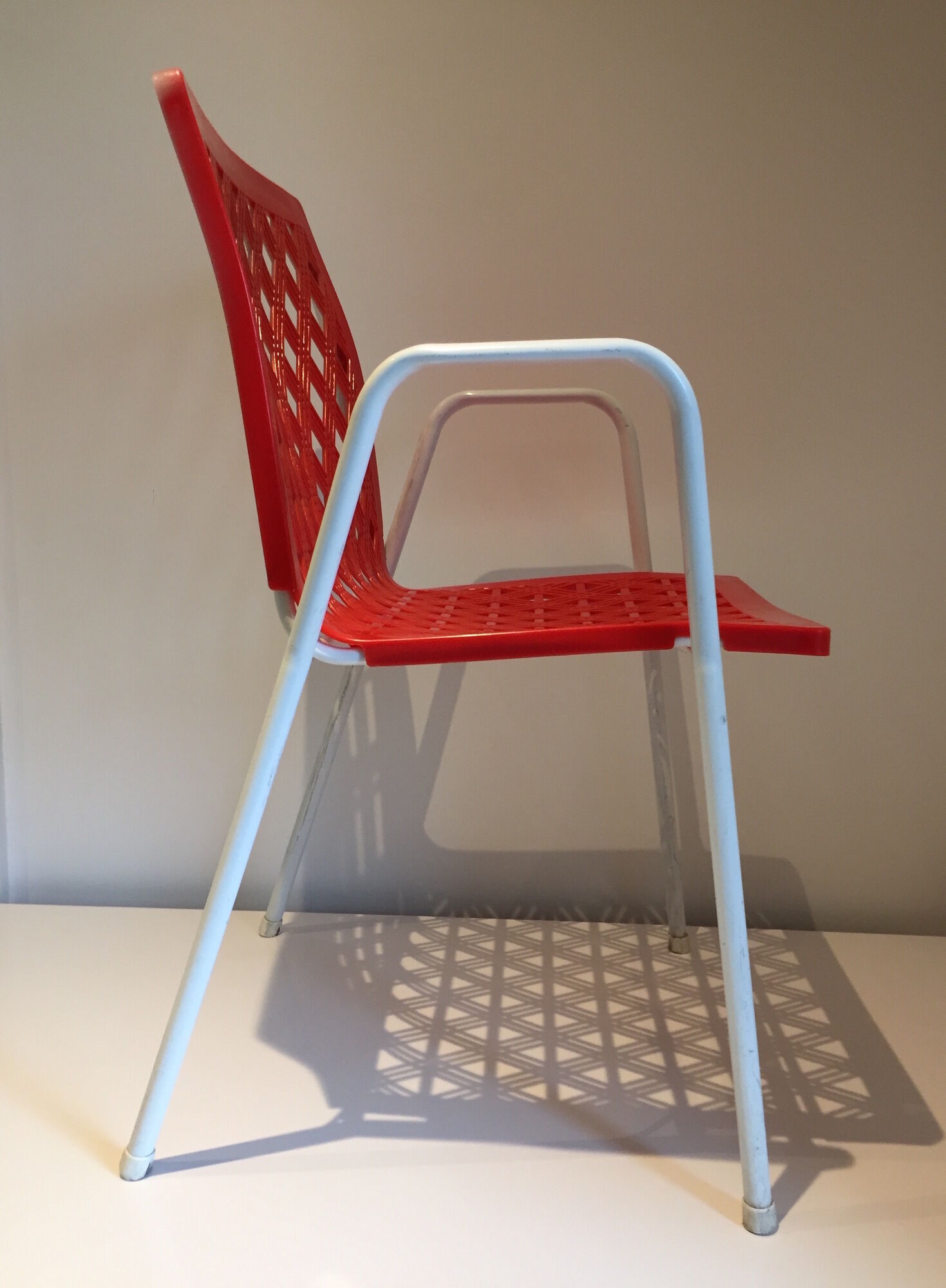 Emu rio style chair, metal, rilsan and pvc, Grosfillex, 1960s /1970