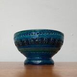 Rimini Blu pottery candlestick by Aldo Londi for Bitossi, Italy, 1960s.