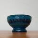 Bougeoir en poterie Rimini Blu mi-siècle par Aldo Londi pour Bitossi, Italie, années 1960
