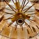 Veca chandelier glass structure brass, Spain 1960