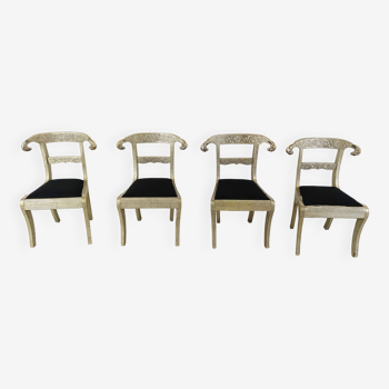 Anglo-Indian silvered dowry chairs, 1950s