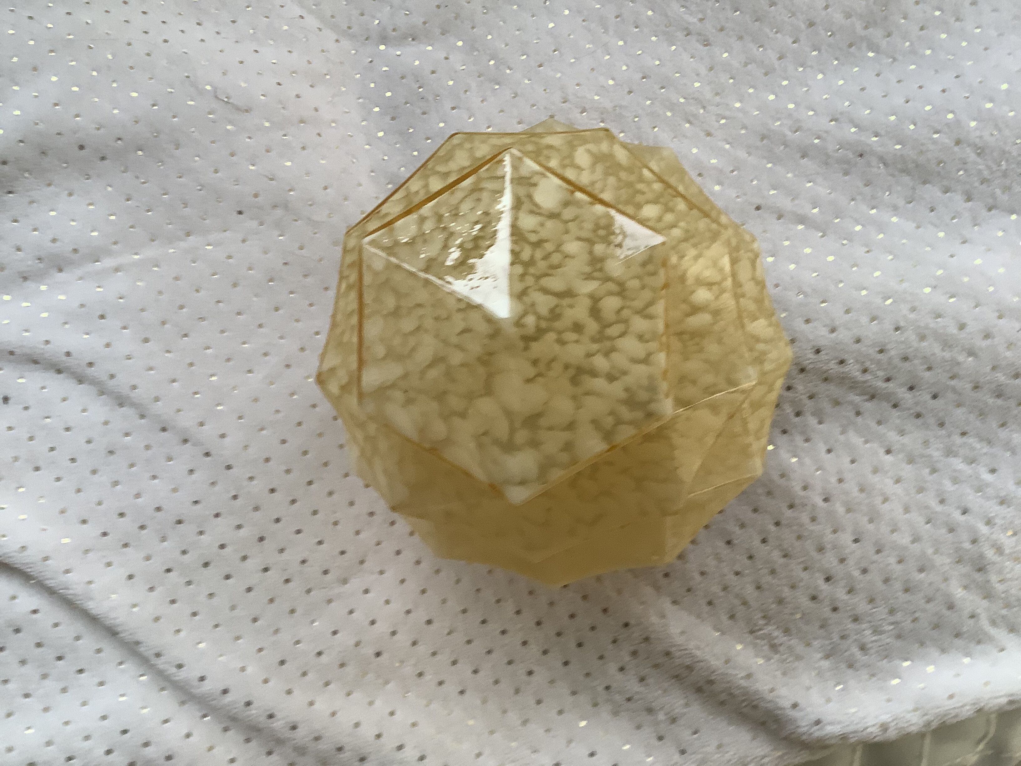 50s glass chandelier with brass base