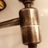 Articulated wall light in patinated nickel Chehoma 1987