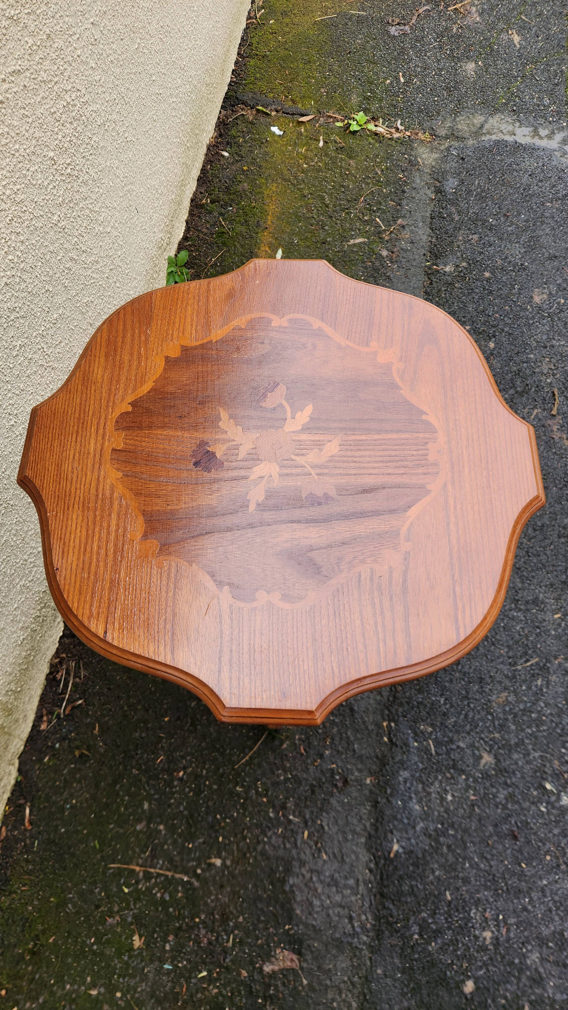 Small marquetry side table