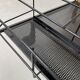 Perforated metal serving trolley in the Mathieu Matégot style