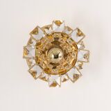 Pair of wall sconces in gilded crystal by Palwa, Germany, 1960s.