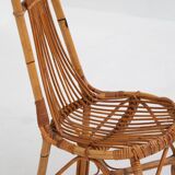 2x Italian bamboo and rattan high back chair, mid-century modernism, Italy 1960s