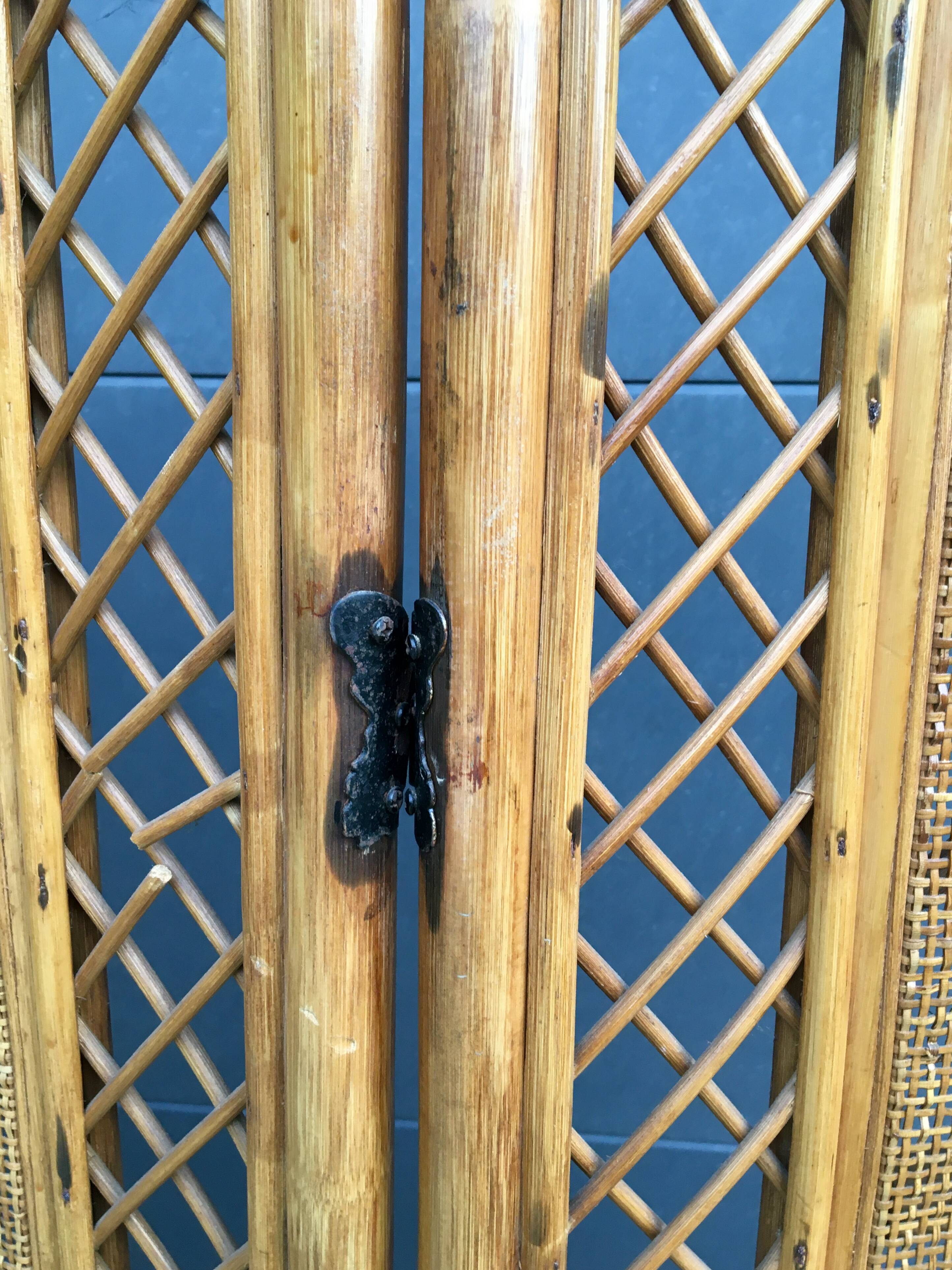 Wicker and rattan screen