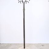 Italian design coat rack (H170) – travertine base & gunmetal chrome