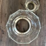 Crystal and silver-plated metal salad bowl and ramekin