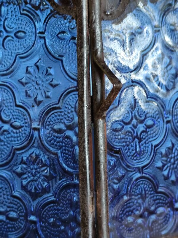 Lampe de table lanterne marocaine bleue hexagonale