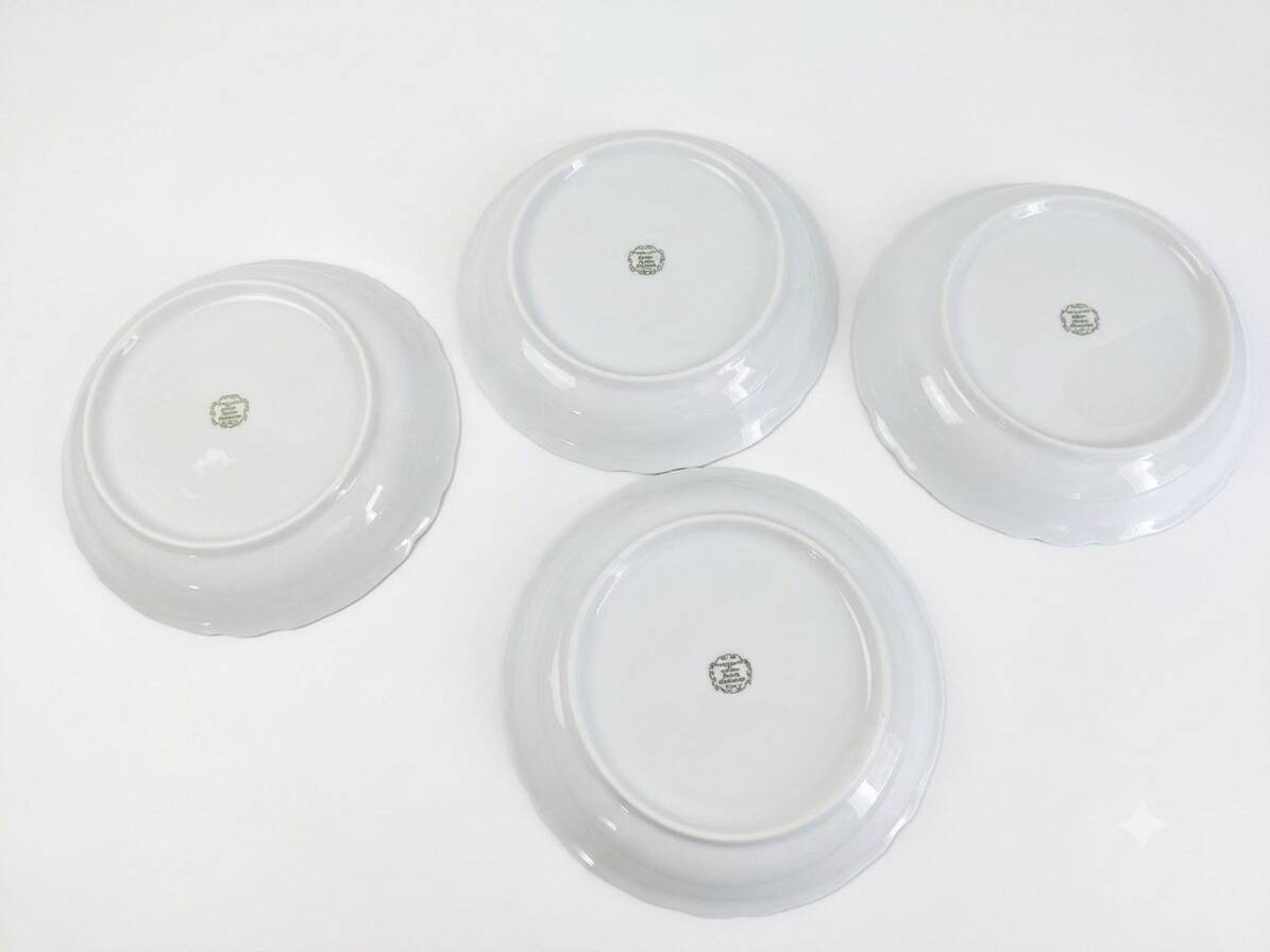Set of 4 deep plates in Limoges porcelain – Union Limousine