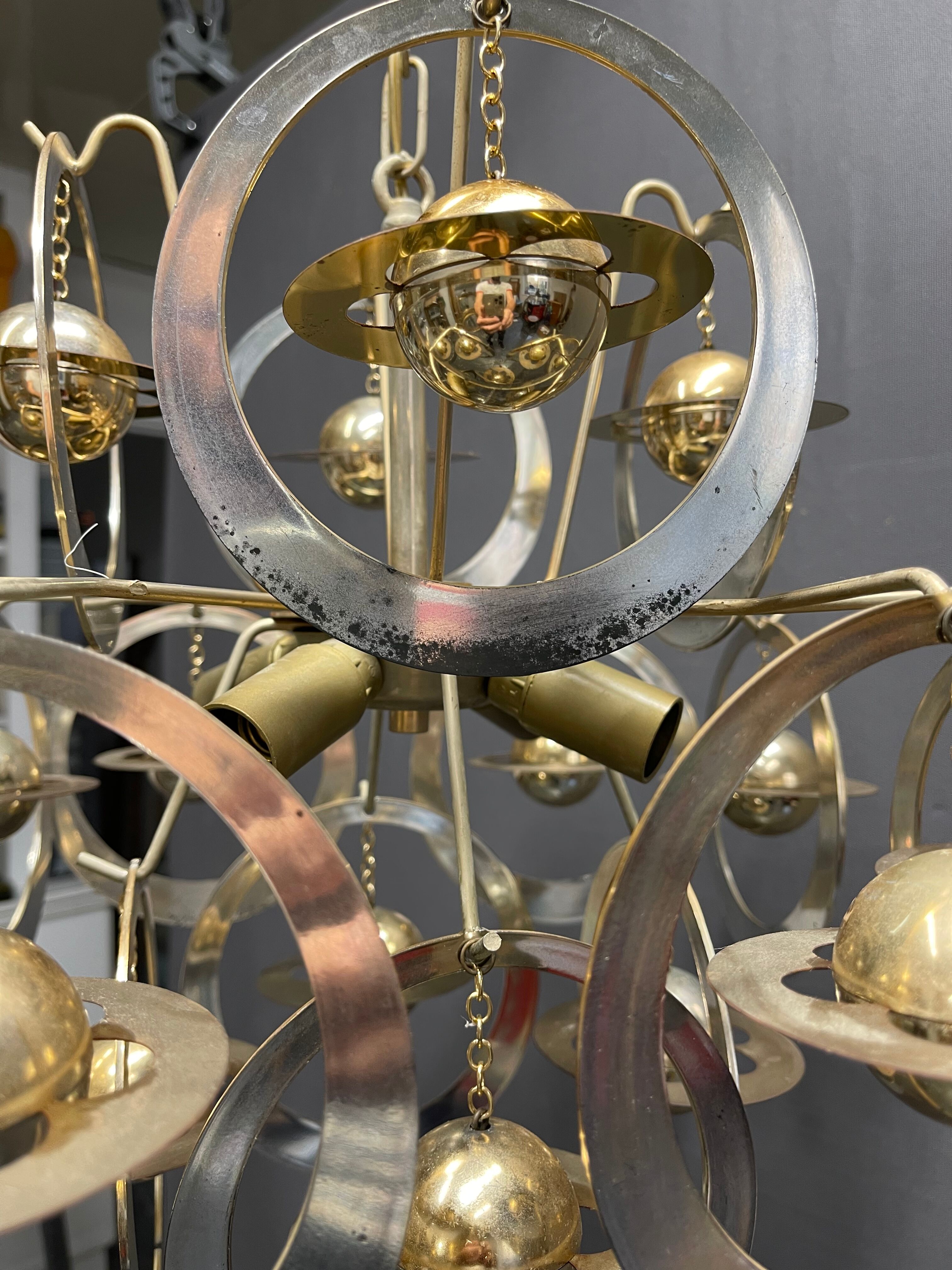 Vintage chandelier 70s planet