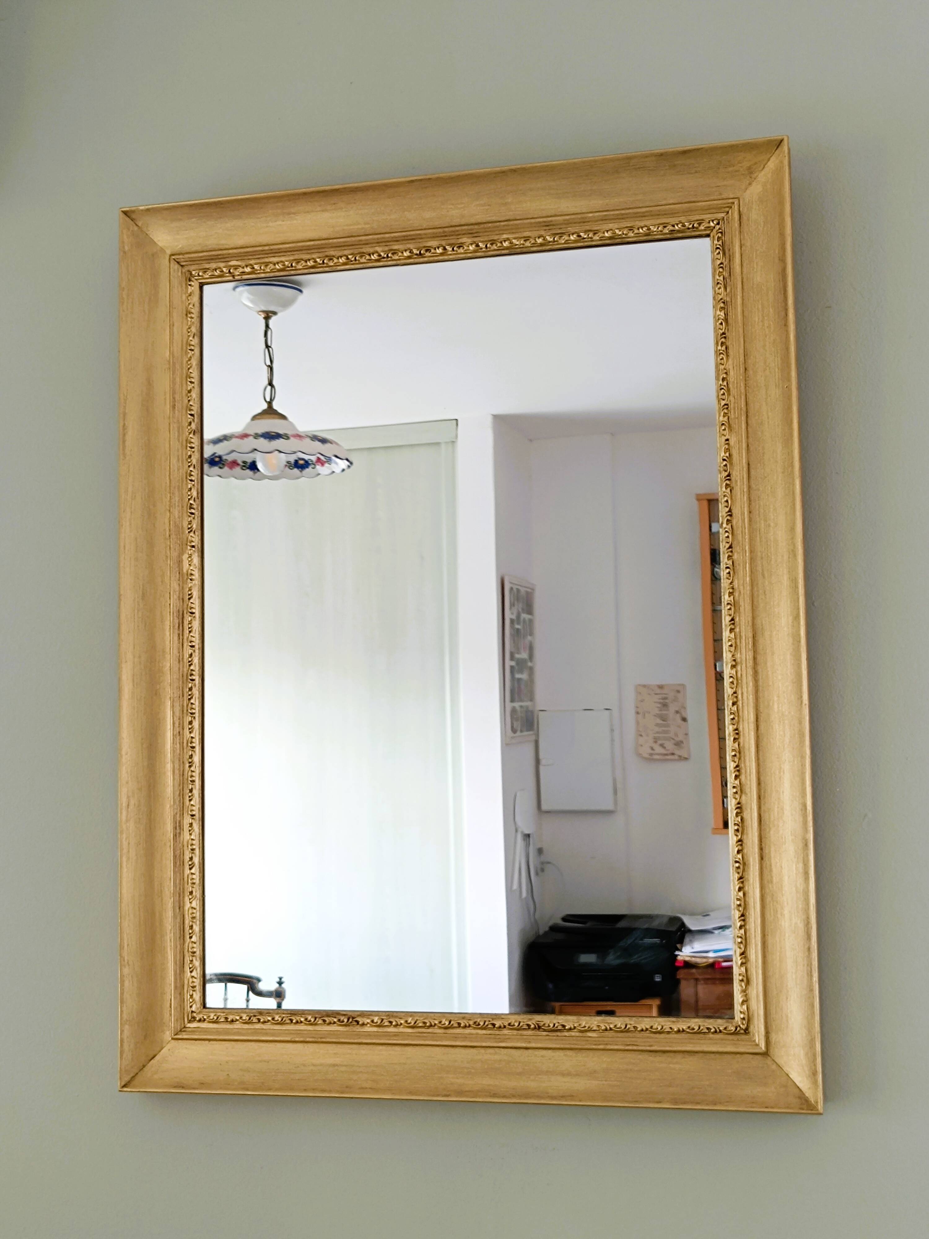 Solid wood mirror gilded 83 X 63 cm