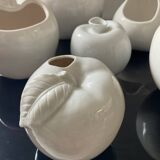 Set of 6 vintage ceramic fruit vases/cachepots