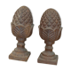 Cast iron pine cones pilaster tops