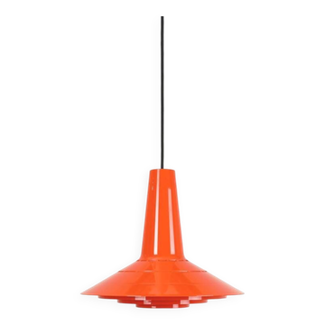 Lampe suspendue Mid-century ASK / A. Schrøder Kemi / Bent Karlby / orange / design danois moderne