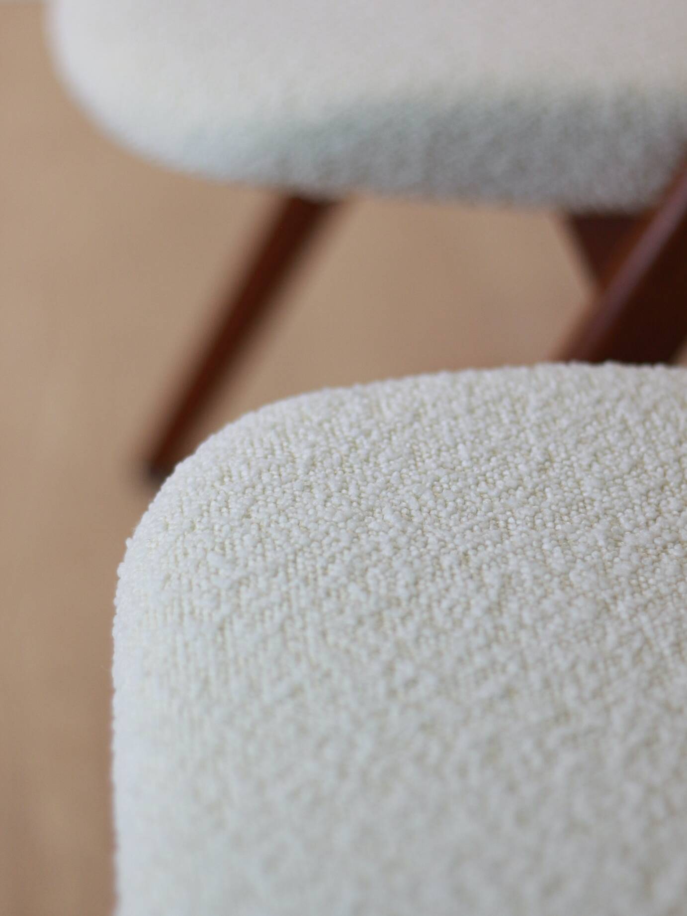 Set Bouclé diningchairs Albin Johansson and Sons