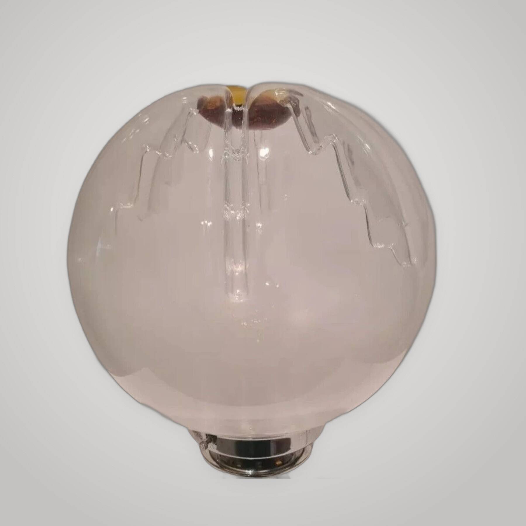 Italian Murano glass lamp, silver metal by Toni Zuccheri for Mazzega.