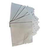 Old openwork embroidered tablecloth + napkins