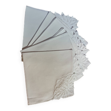 Nappe brodée ajourée ancienne + serviettes