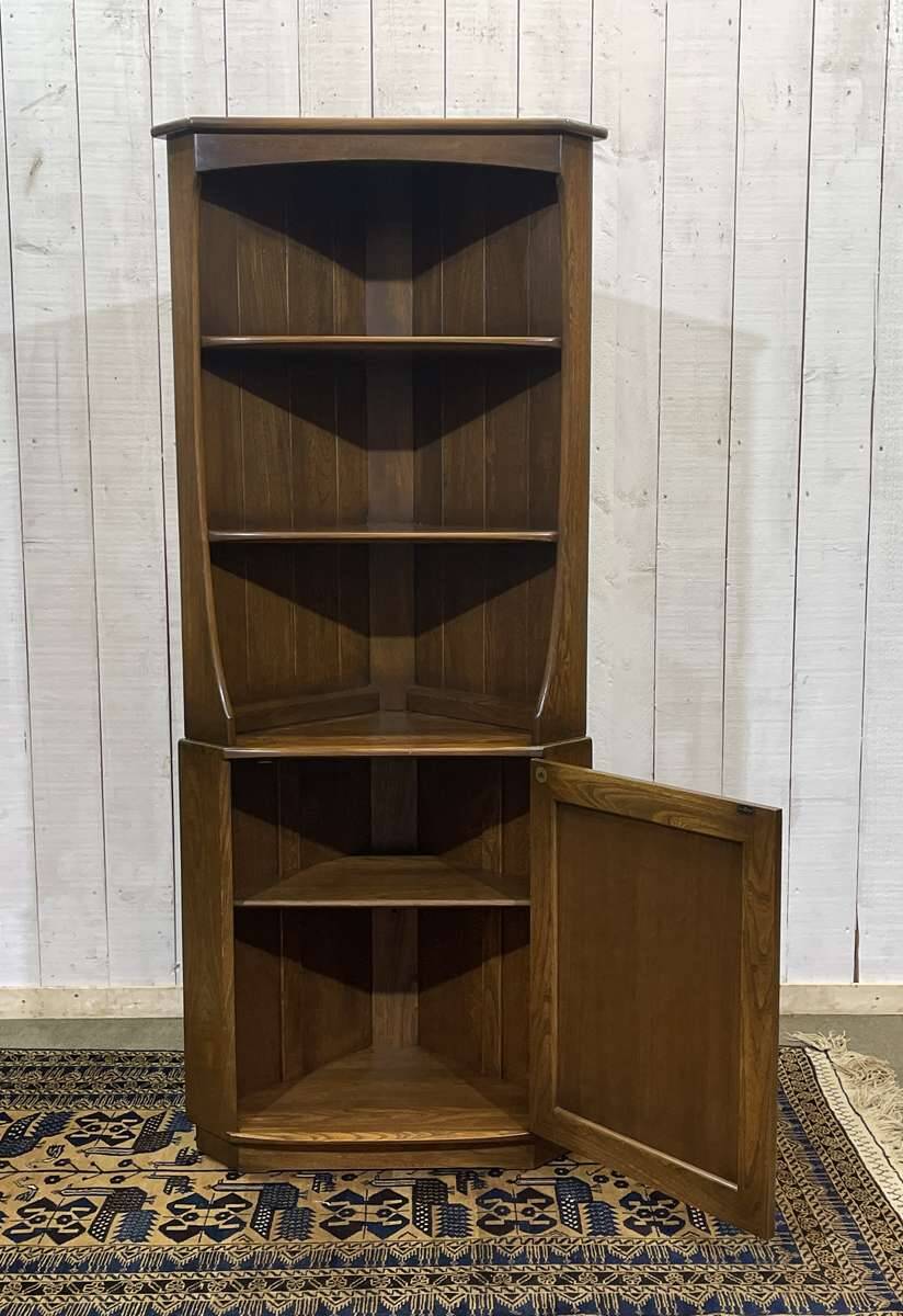 ERCOL English elm corner cabinet from the 1970s