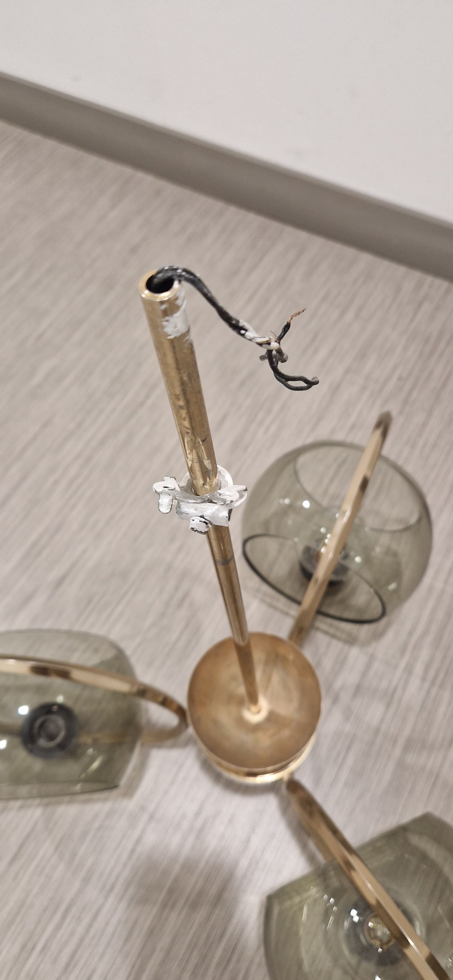 Art deco brass chandelier