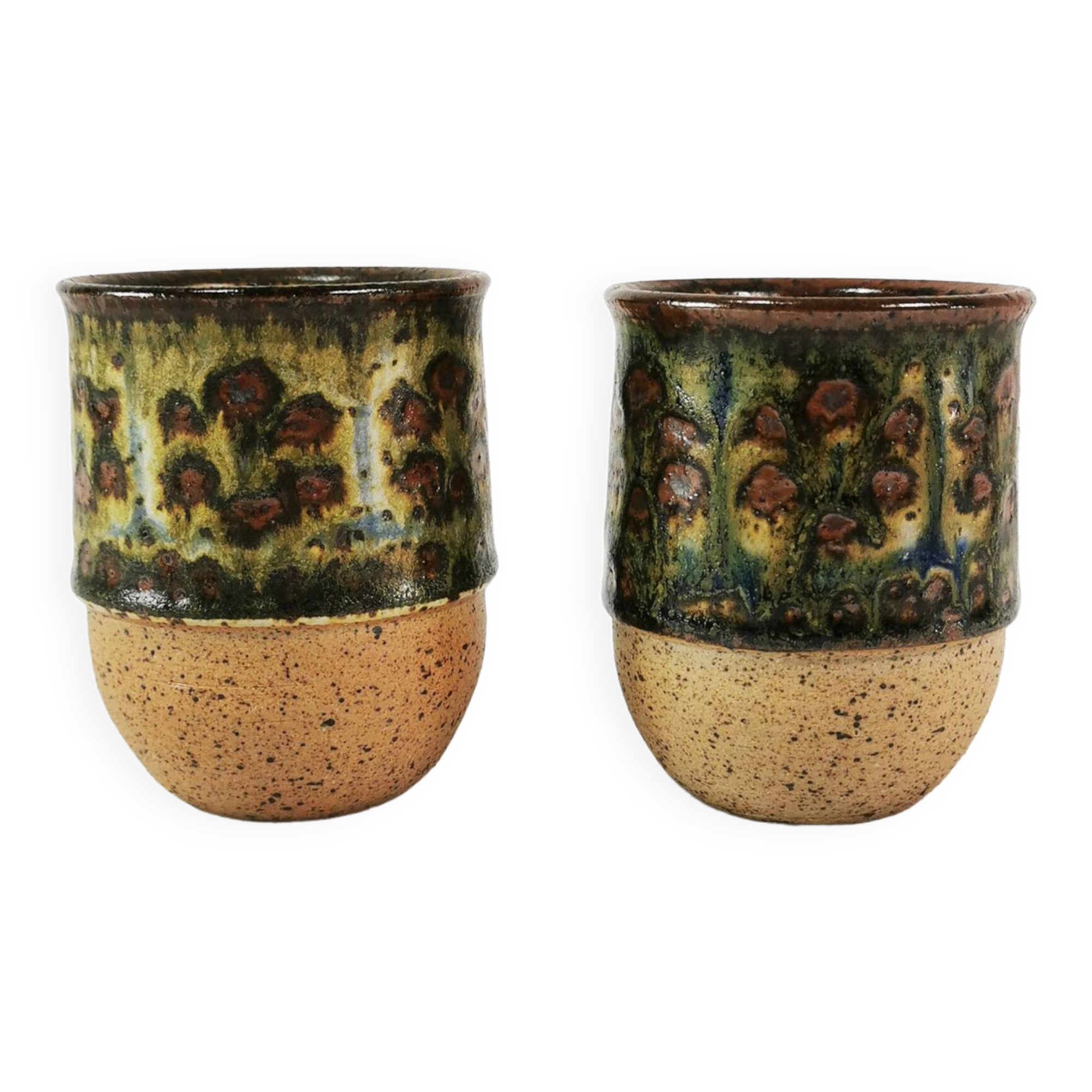 Mid century ceramic mugs, Bornholm, Denmark, 1960s.