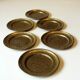 6 solid brass coaster, vintage from the 1950s