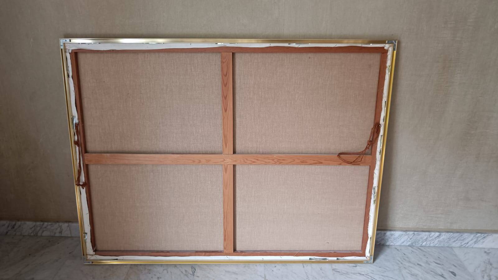 Oil on canvas inspired by the Italian Renaissance.