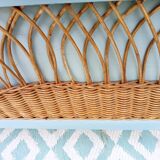 Wooden and rattan chest