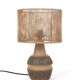 Handmade Søholm / Einar Johansen ceramic table lamp with jute lampshade / Mid-century Danish modern design / 1960s / 1970s