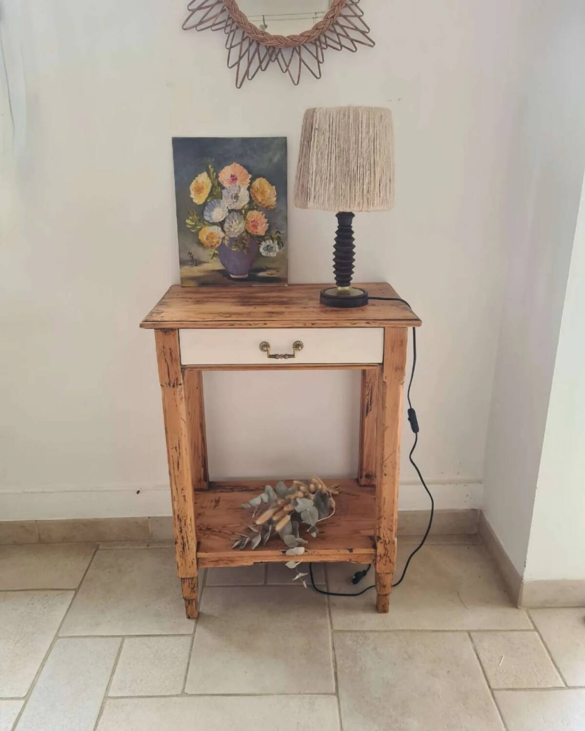 Country chic console side table